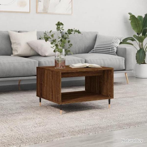 Table basse chne marron 60x50x40 cm bois d'ingnierie