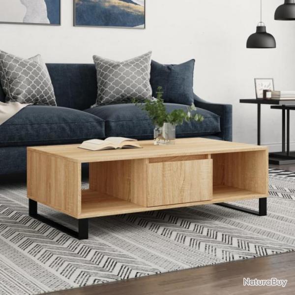 Table basse chne sonoma 104x60x35 cm bois d'ingnierie