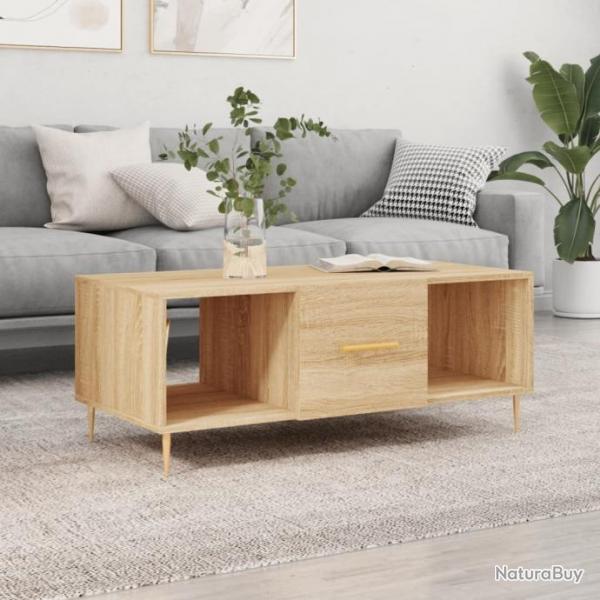 Table basse chne sonoma 102x50x40 cm bois d'ingnierie