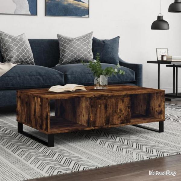 Table basse chne fum 104x60x35 cm bois d'ingnierie