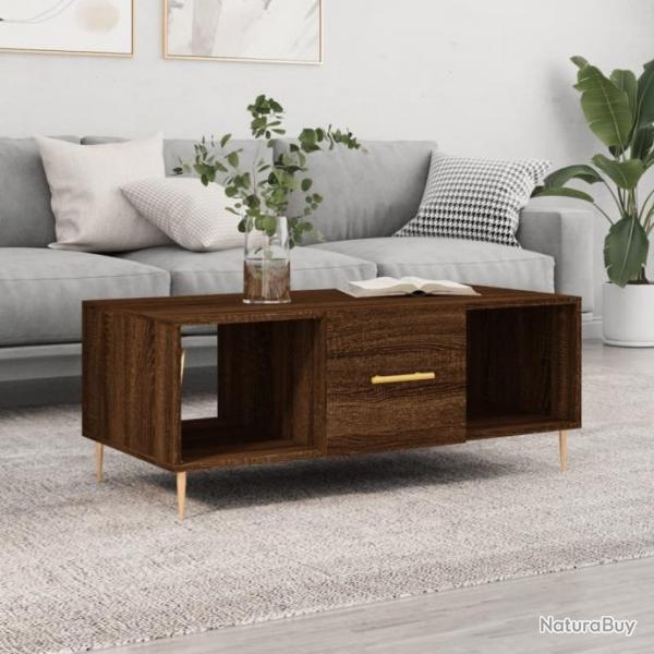 Table basse chne marron 102x50x40 cm bois d'ingnierie