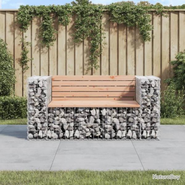 Banc jardin design gabion 143x71x65,5 cm bois massif de douglas