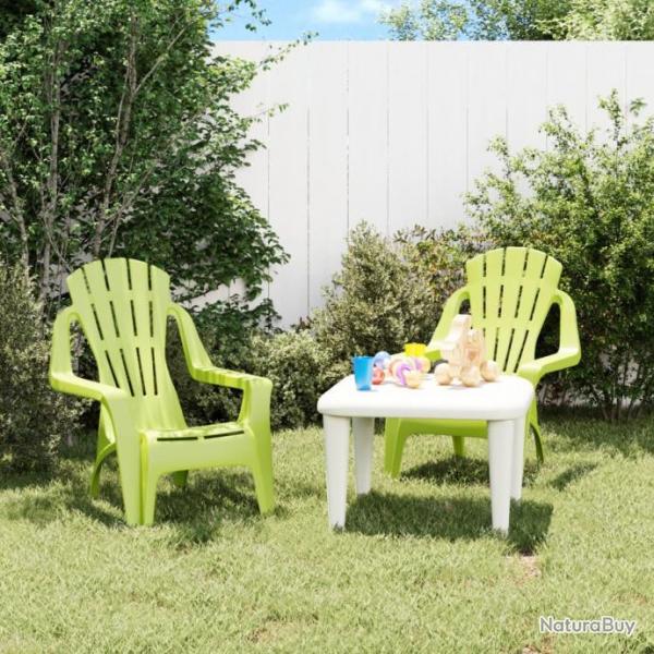 Chaises de jardin pour enfants lot de 2 vert 37x34x44 cm PP