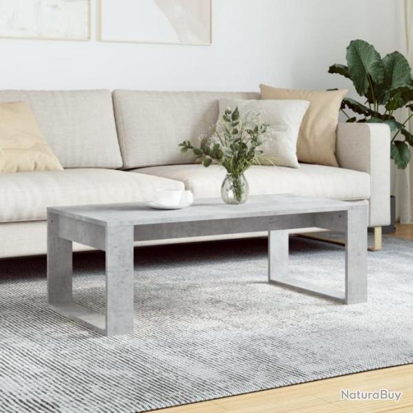 Table basse gris bton 102x50x35 cm bois d'ingnierie