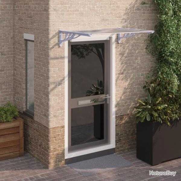 Auvent de porte Gris et transparent 122x90 cm Polycarbonate