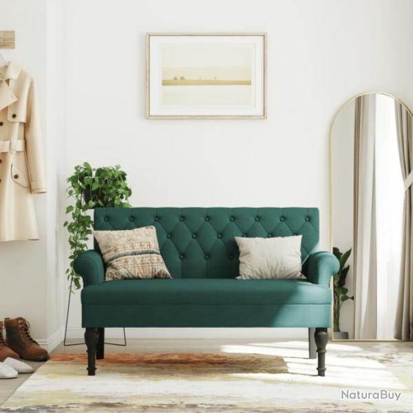 Banc avec dossier vert fonc 120x62x75,5 cm tissu