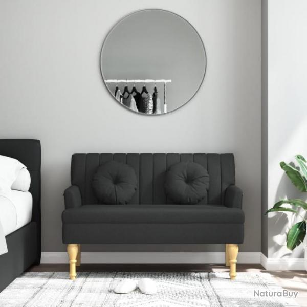 Banc avec coussins noir 113x64,5x75,5 cm tissu