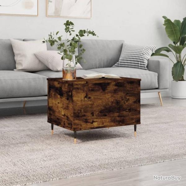 Table basse Chne fum 60x44,5x45 cm Bois d'ingnierie