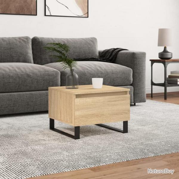 Table basse chne sonoma 50x46x35 cm bois d'ingnierie