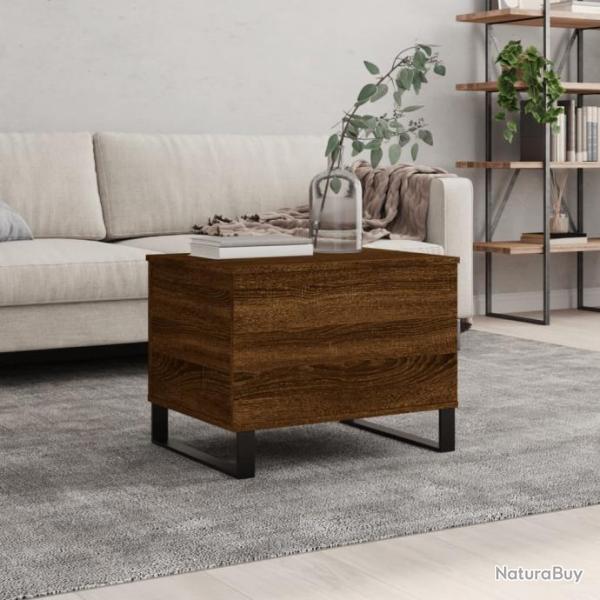 Table basse Chne marron 60x44,5x45 cm Bois d'ingnierie