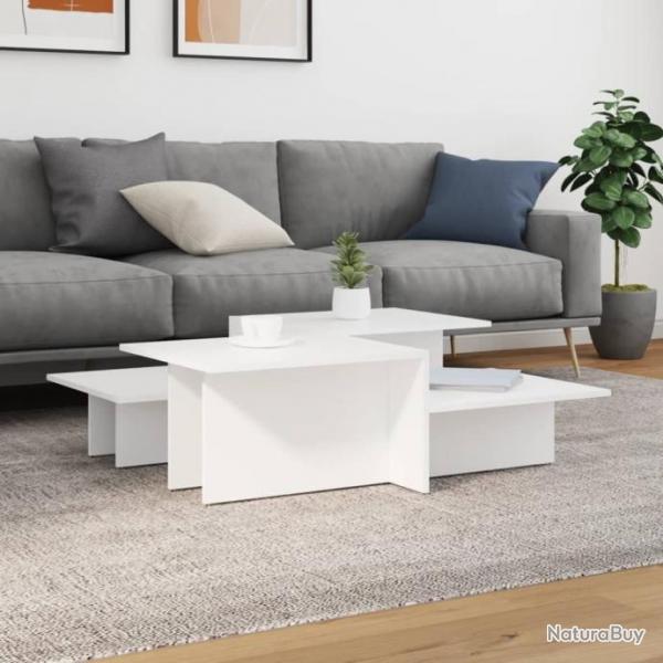 Tables basses 2 pcs blanc bois d'ingnierie