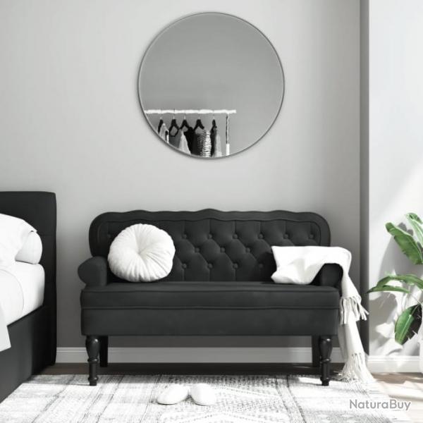 Banc avec dossier noir 119,5x64,5x75 cm velours