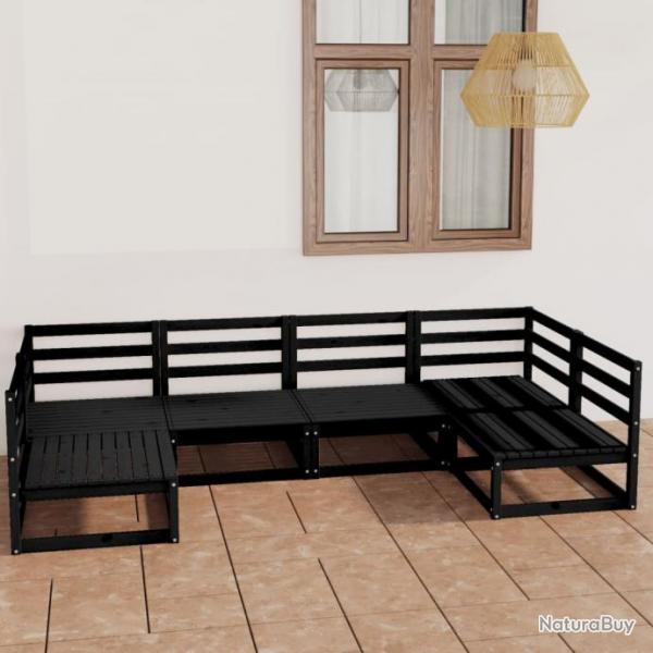 Salon de jardin 6 pcs bois de pin massif