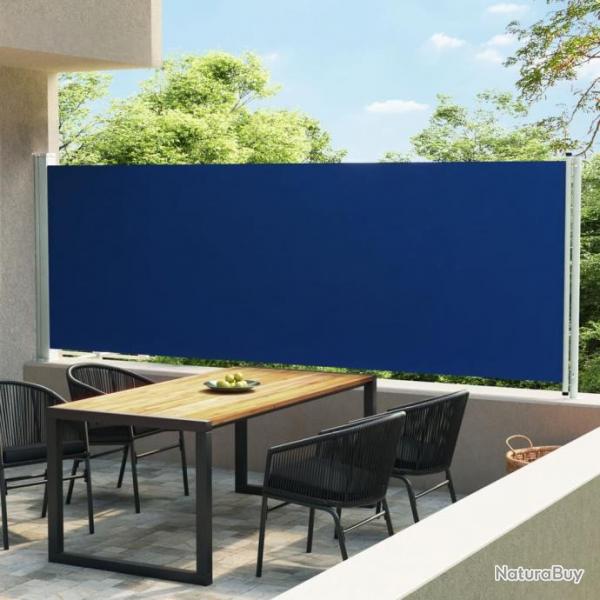 Auvent latral rtractable de patio 600x160 cm Bleu
