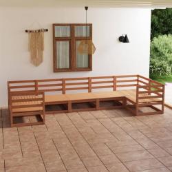 Salon de jardin 7 pcs Bois de pin massif