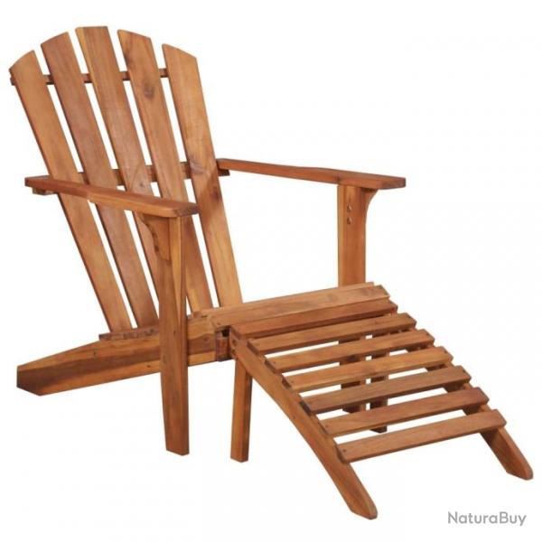 Chaise de jardin Adirondack et repose-pied Bois d'acacia massif