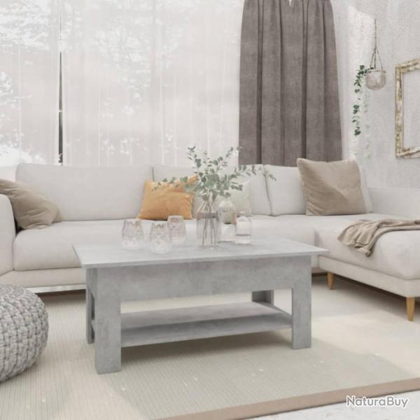 Table basse Gris bton 102x55x42 cm Agglomr