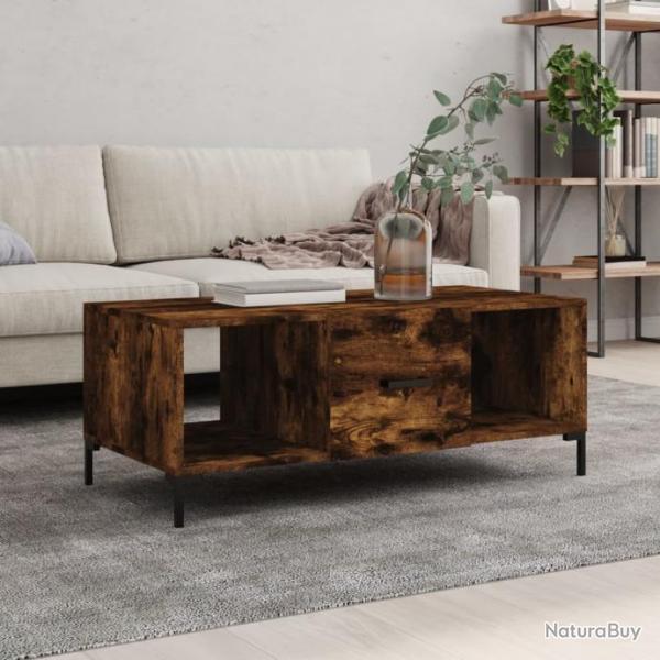 Table basse chne fum 102x50x40 cm bois d'ingnierie