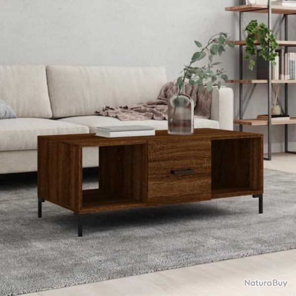 Table basse chne marron 102x50x40 cm bois d'ingnierie