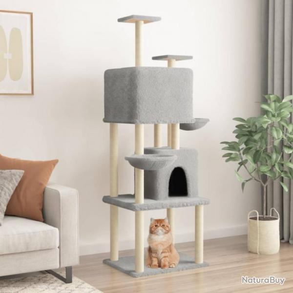 Arbre  chat avec griffoirs en sisal Gris clair 180 cm