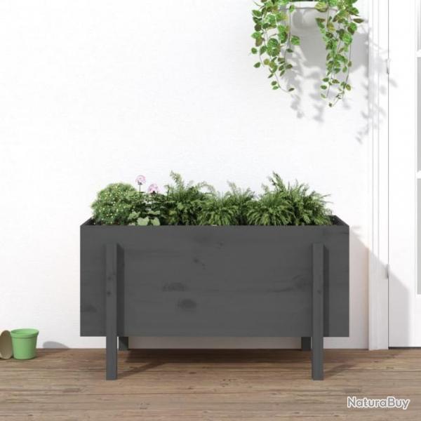 Lit surlev de jardin gris 101x50x57 cm bois de pin massif