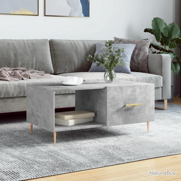 Table basse gris bton 90x50x40 cm bois d'ingnierie