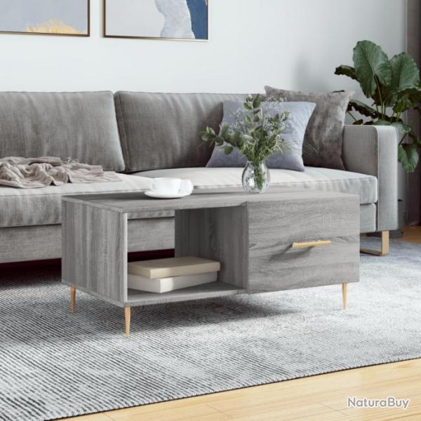 Table basse sonoma gris 90x50x40 cm bois d'ingnierie