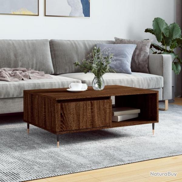 Table basse chne marron 90x60x35 cm bois d'ingnierie