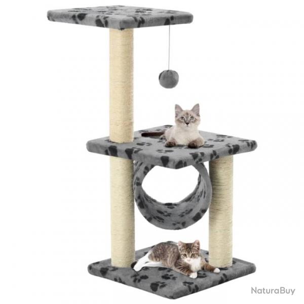 Arbre  chat avec griffoirs en sisal 65 cm Gris Motif de pattes