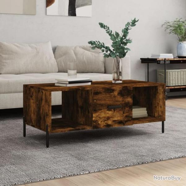 Table basse chne fum 102x50x40 cm bois d'ingnierie