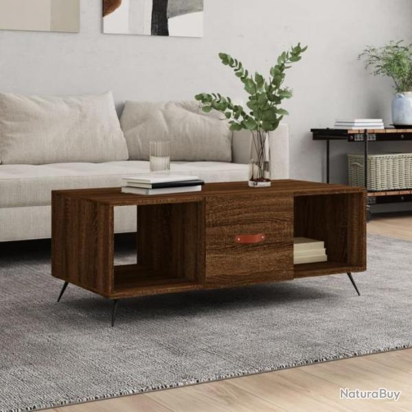 Table basse chne marron 102x50x40 cm bois d'ingnierie