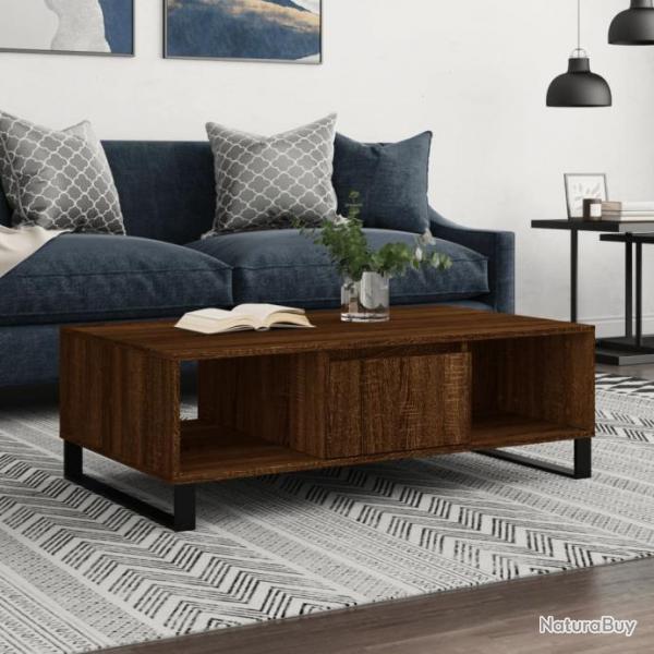 Table basse chne marron 104x60x35 cm bois d'ingnierie