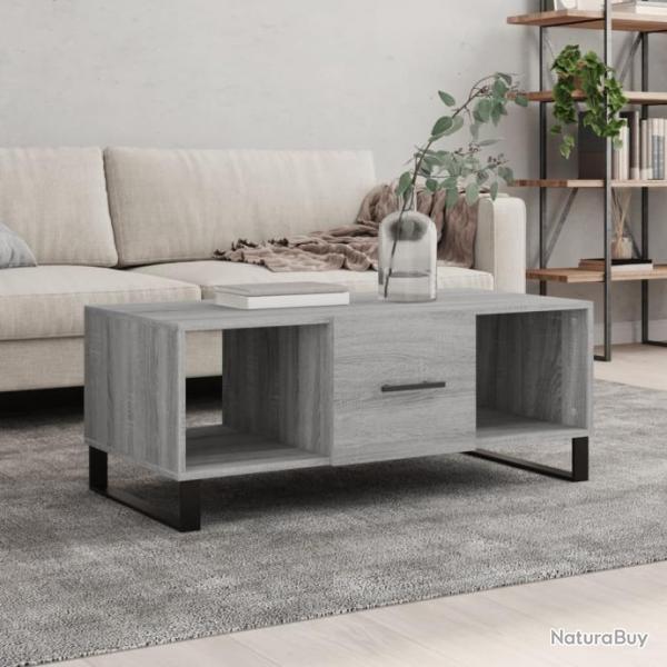 Table basse sonoma gris 102x50x40 cm bois d'ingnierie