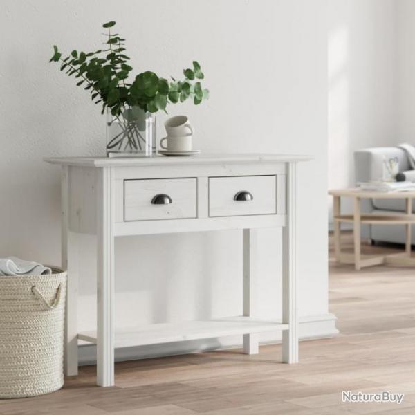 Table console BODO blanc 90x34,5x73 cm bois de pin massif