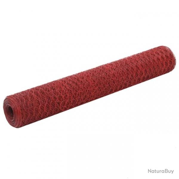 Grillage Acier avec revtement en PVC 25x1 m Rouge