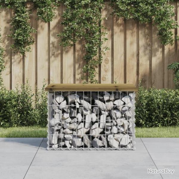 Banc de jardin design gabion 63x44x42 cm bois de pin imprgn