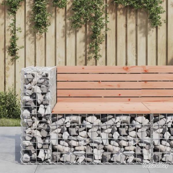 Banc jardin design gabion 92x71x65,5 cm bois massif de douglas