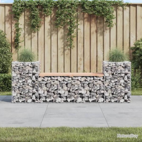 Banc de jardin design gabion 183x41x60,5 cm bois massif douglas