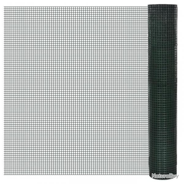 Grillage Acier galvanis et revtement en PVC 10 x 1 m Vert