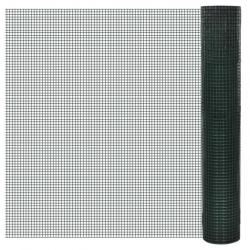 Grillage Acier galvanisé et revêtement en PVC 25 x 1 m Vert