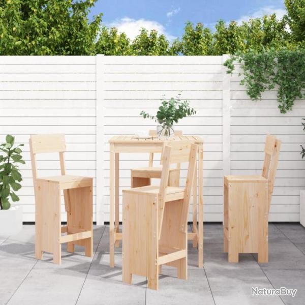 bar de jardin 5 pcs bois de pin massif