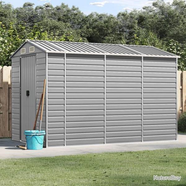 Abri de jardin gris clair 191x300x198 cm acier galvanis