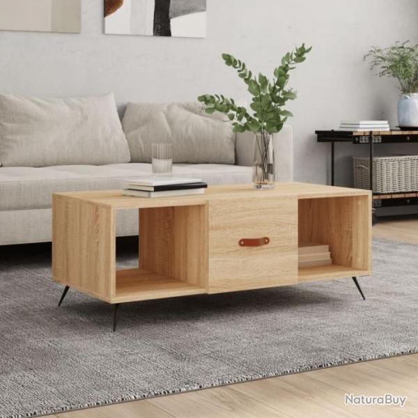 Table basse chne sonoma 102x50x40 cm bois d'ingnierie