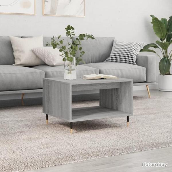 Table basse sonoma gris 60x50x40 cm bois d'ingnierie