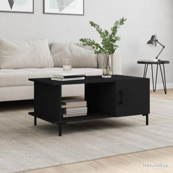 Table basse noir 90x50x40 cm bois d'ingnierie