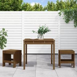 bistrot de jardin 3 pcs marron miel bois pin massif