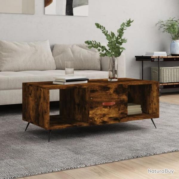 Table basse chne fum 102x50x40 cm bois d'ingnierie