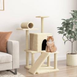 Arbre à chat avec griffoirs en sisal crème 110,5 cm