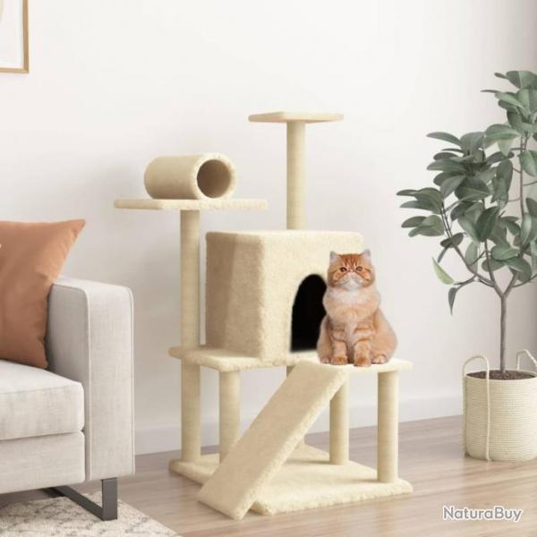 Arbre  chat avec griffoirs en sisal crme 110,5 cm