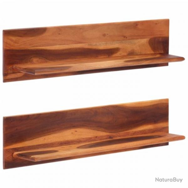 tagres murales 2 pcs 112x20x26 cm bois massif d'acacia